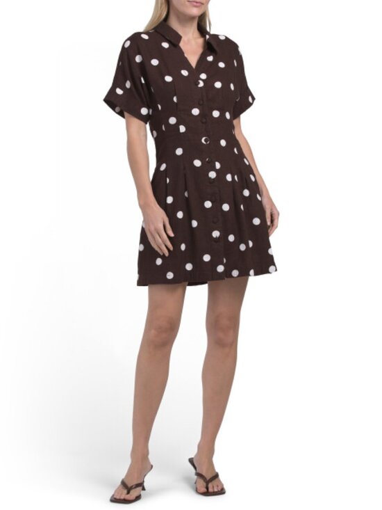 Rachel Zoe Dresses & Skirts - RACHEL ZOE Linen Blend Pintuck Shirt Mini Dress